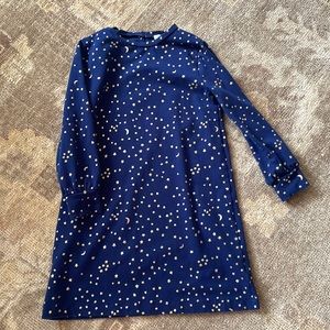 Crewcuts factory navy blue and gold star moon dress sz s 6-7